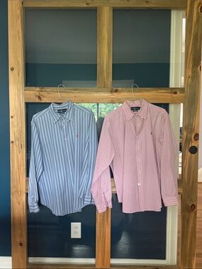 Polo by Ralph Lauren Blue and Pink Striped Button-Down Shirts